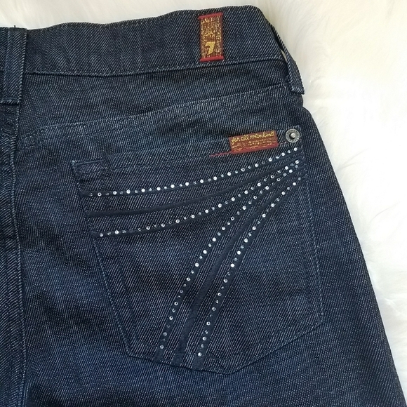 7 FOR ALL MANKIND DARK 7FAM DOJOS WITH RHINESTONE “7’S - Picture 9 of 10